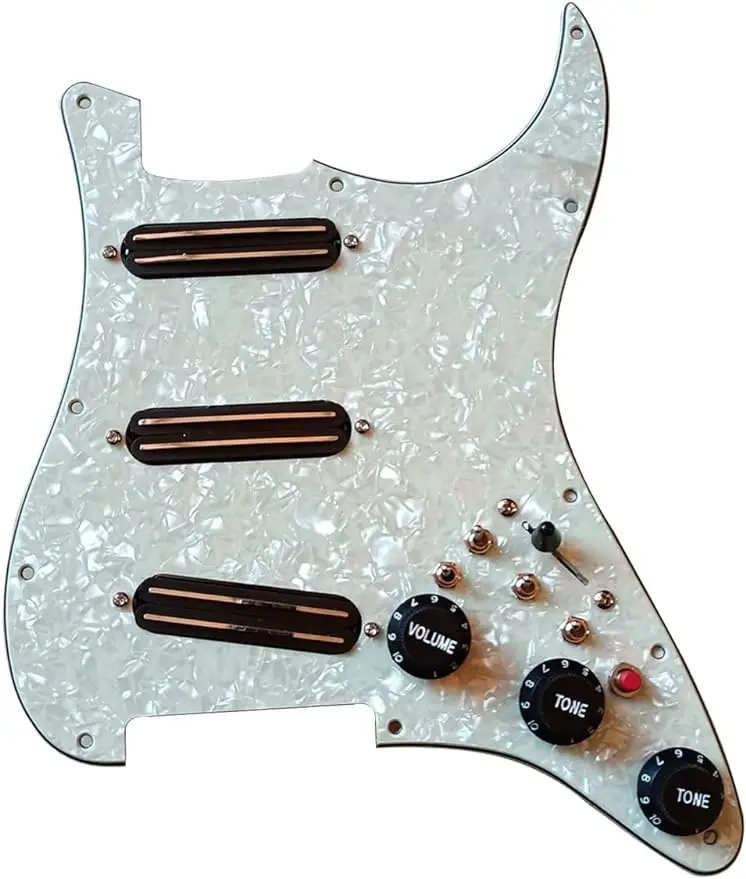 

SSS Prewired Loaded Pickguard with Dual Hot Rail High Output Pickups Set, Fit for ST Electric Guitar Parts