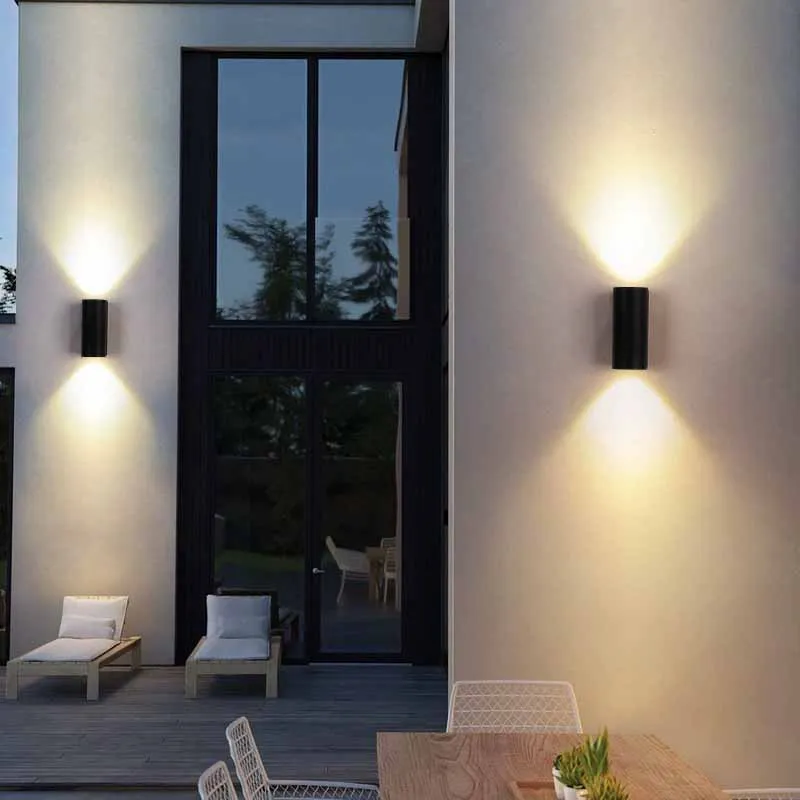 Outdoor Waterproof Wall Lamp LED Minimalist ABS Double Head Wall Lamp Background Courtyard Garden Balcony Decorative