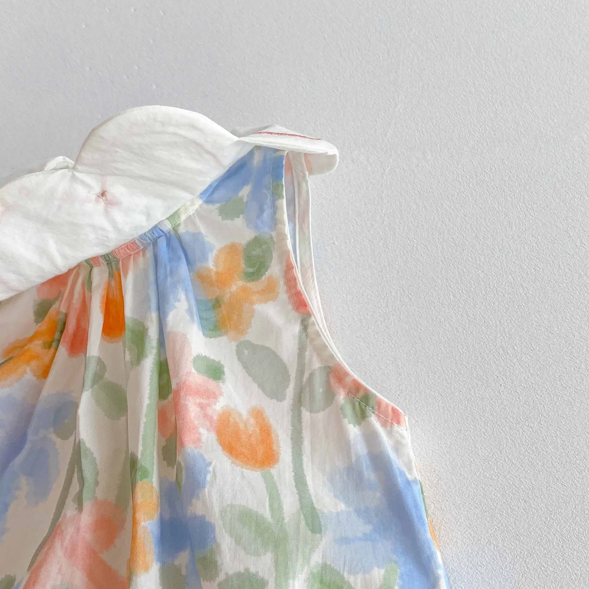 Floral Print Baby Girls Bodysuit Sleeveless Outfit