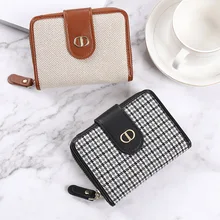 

Wallet Women Small Canvas Wallet for Women Large Credit Card Holder Anti-theft Anti-degaussing Coin Purse Cards Holder Soft