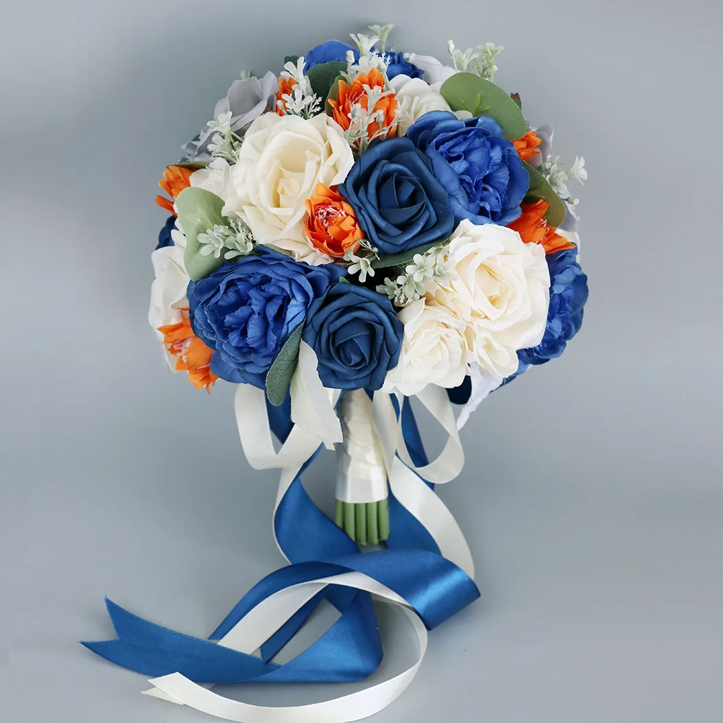 

Bride Bouquets for Wedding Romantic Real-Looking Artificial Flower Roses Tossing Bouquet for Wedding Ceremony Anniversary