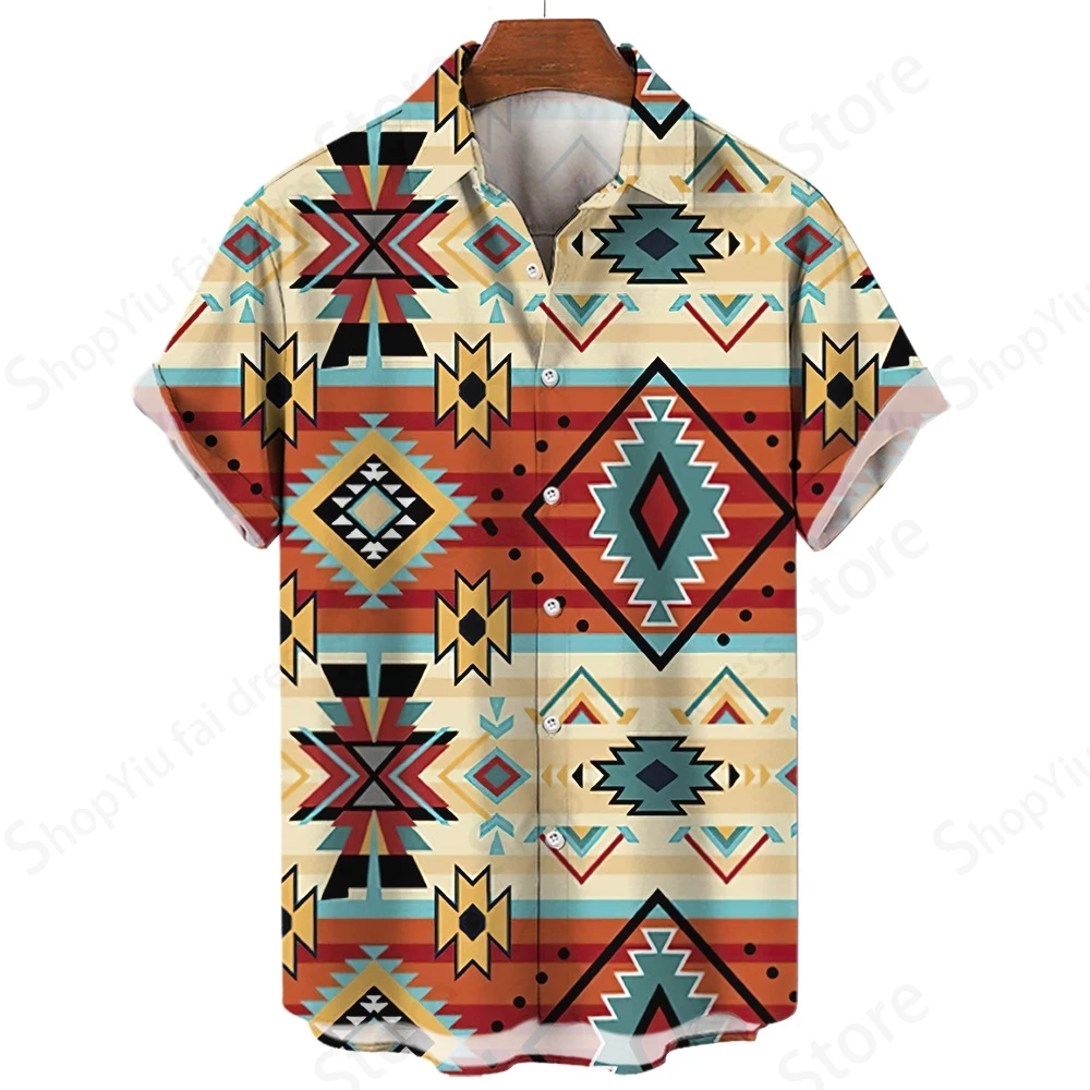 Summer Mens Vintage Hawaii Shirt Men Women Fashion Turn Down Collar High Quality Beach Shirts Ethnic blouse Vocation Social 5XL