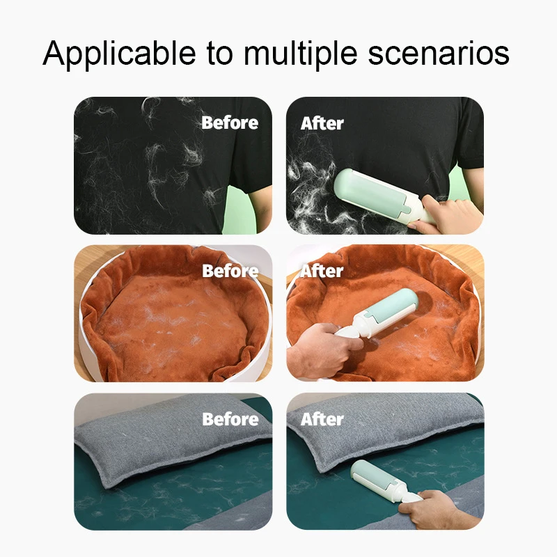 Brosse électrostatique multi-usages pour enlever les poils d'animaux domestiques, pour chat et chien, rouleau autocollant, autonettoyant, pour enlever les peluches_voghion.com