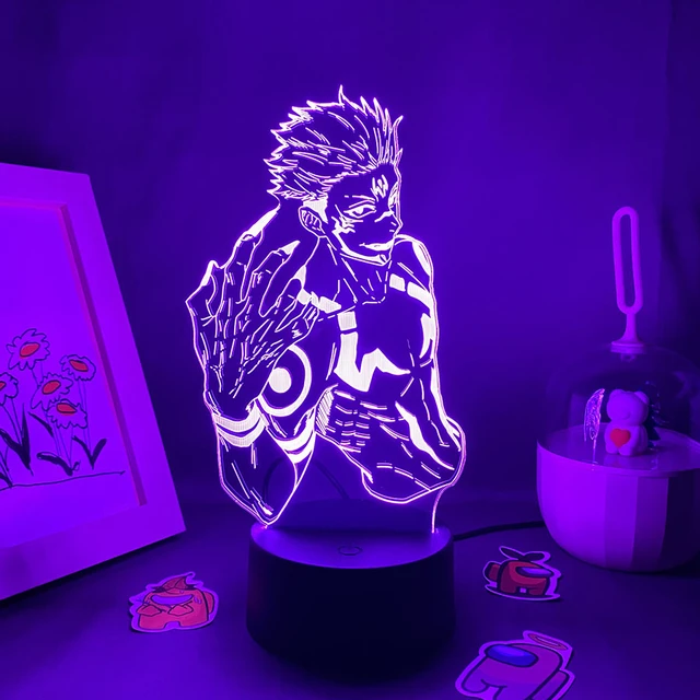 Rush CLYARTPSJujutsu Kaisen Yuji Megumi Nobara Gojo Maki Kento Geto Mahito  Sukuna 3D Anime Lamp LED Nightlights Colors Changing Lampara (Jujutsu