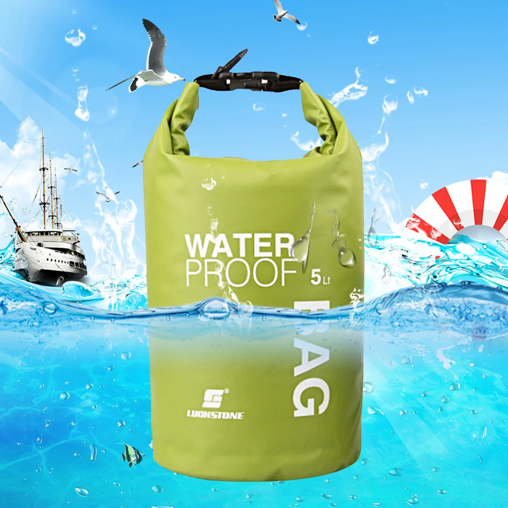 2/5/10L Drifting PVC Mesh Bag Waterproof Swimming Dry Sack Kayak River Hiking Float Sailing Canoe Diving Compression Backpack