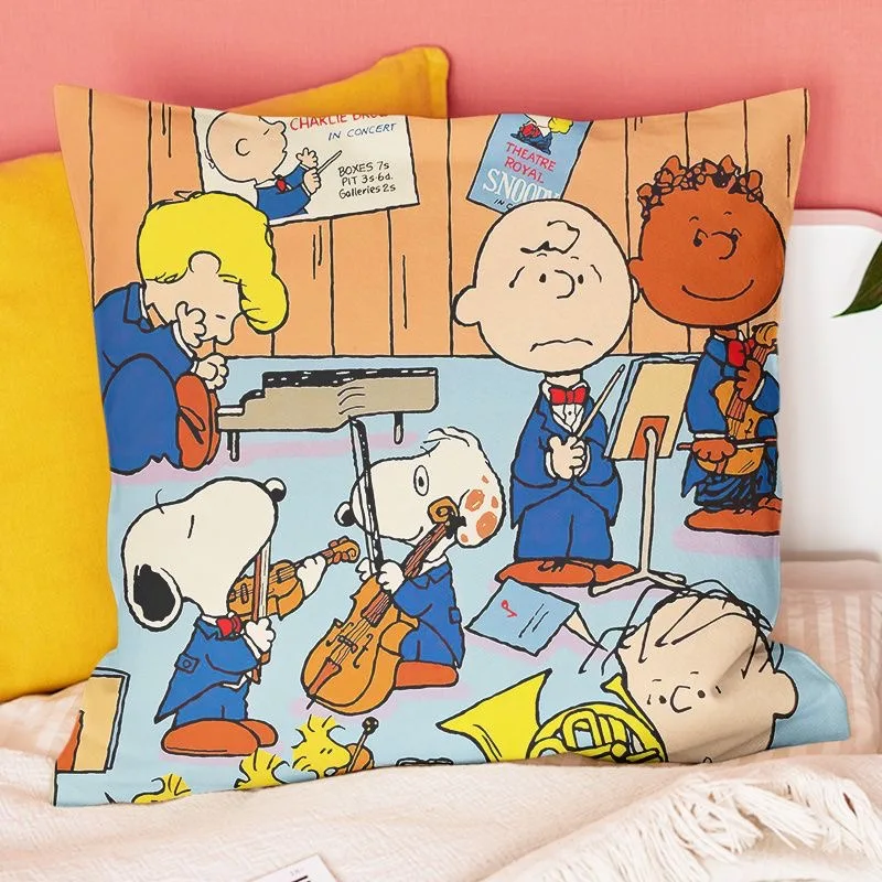 thumbnail image 1 of Almohada con estampado de anime de Peanuts, cojín suave con dibujos animados kawaii de Snoopy y Charlie Brown, cojín decorativo para sofá, silla, cama de coche, 1 of 5