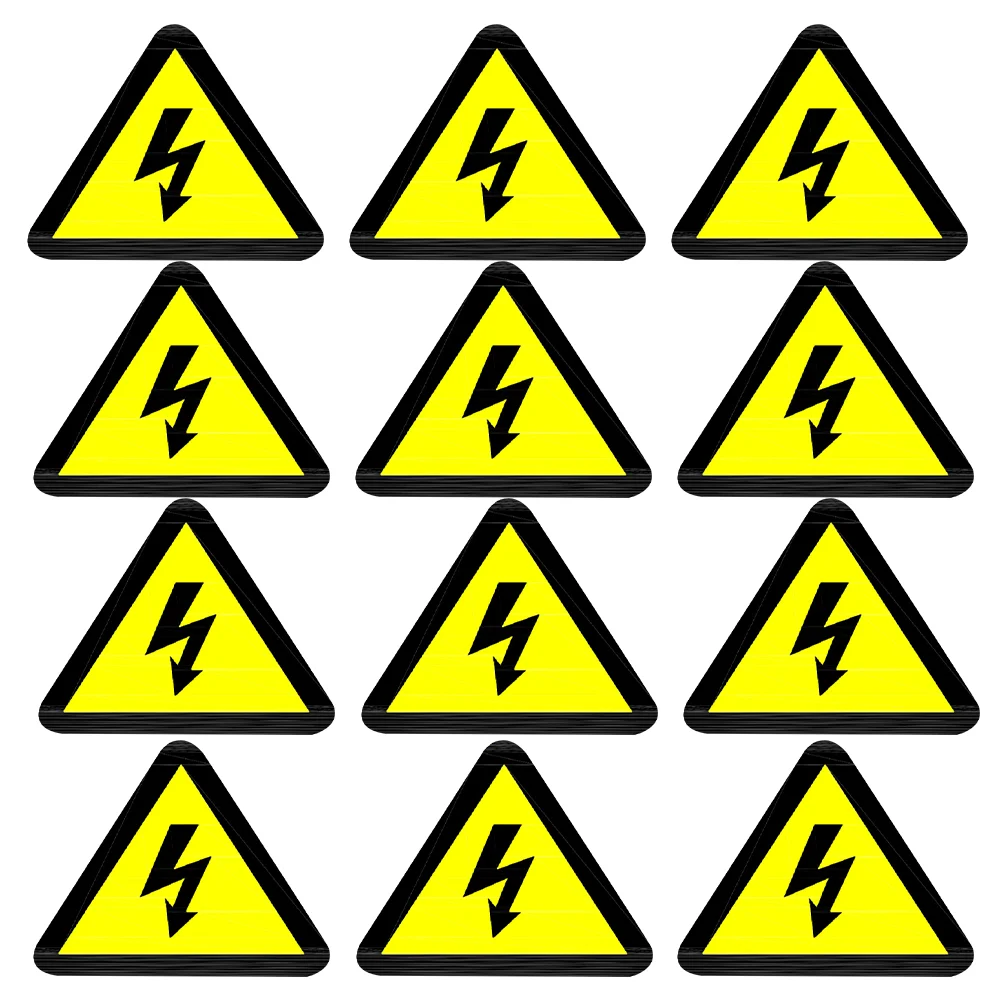 

15 Pcs Warning Sign Stickers Caution Electric Shocks Equipment Decal Nail Logo Decals Label for Safety