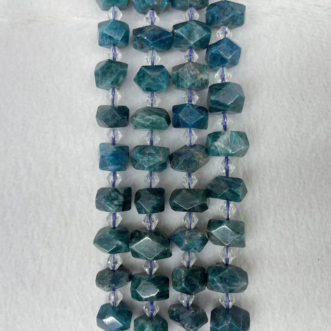 Natural Top Grade Irregular Blue Apatite Stone Agustite Freefrom Faceted Loose Spacer Beads Gems For DIY Jewelry Making Bracelet