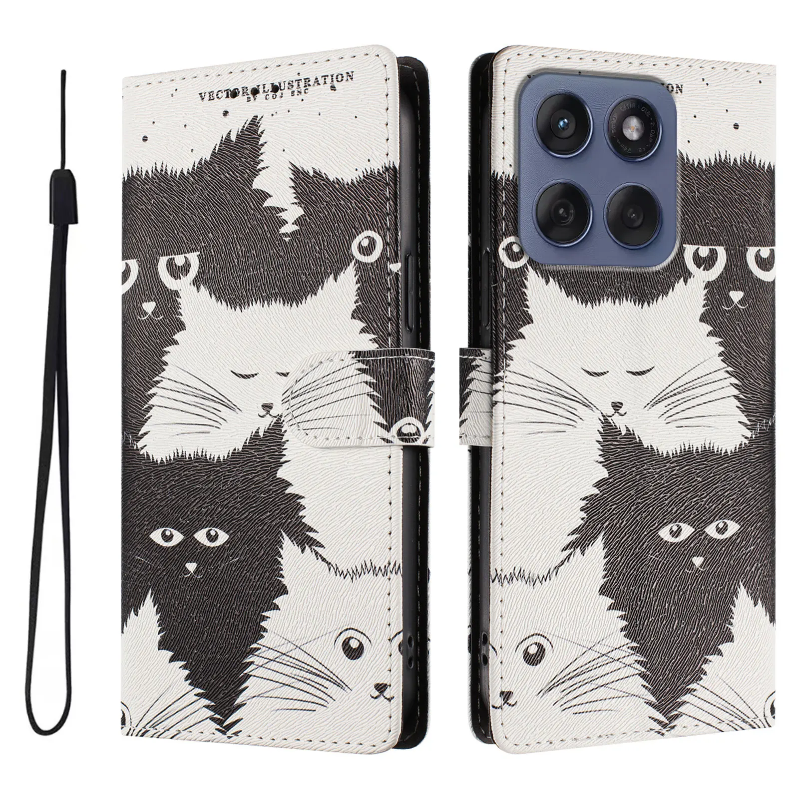 Cartoon Magnetic Leather Wallet Phone Case
