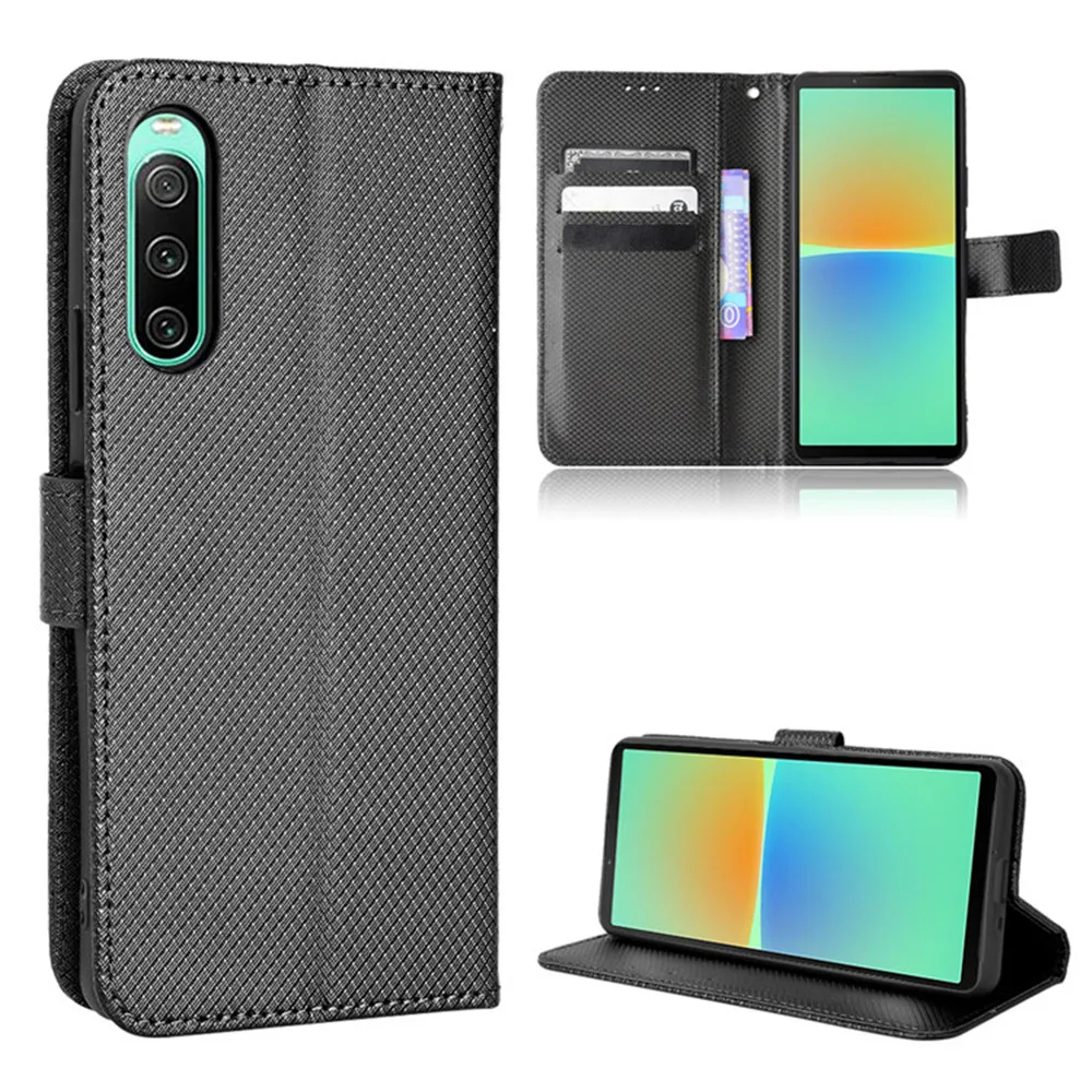 Per Sony Xperia 1 5 10 Iv V Vi Luxury Flip Diamond Pattern Skin Custodia A Portafoglio In Pelle Pu Per Sony Xperia 1Iv 5Iv 10Iv Phone Bag