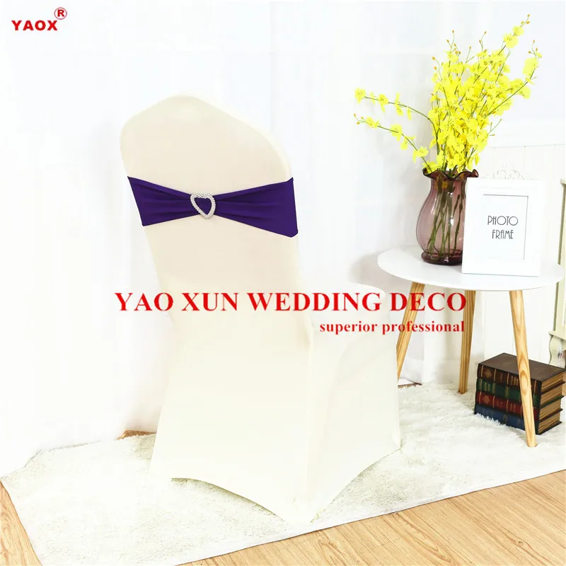 25 vnt Širdies sagtis Lycra Band Spandex kėdės varčia, skirta spandex kėdės dangtelio vestuvių renginio dekoravimui