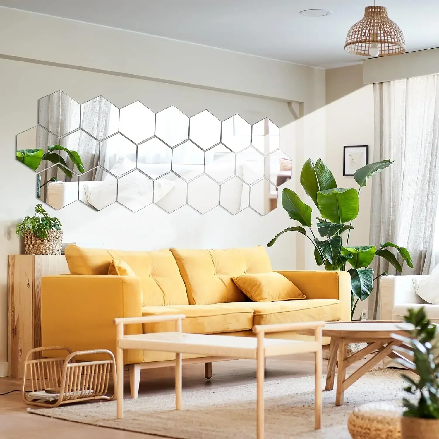 Hexagon Acrylic Mirror Tiles 2