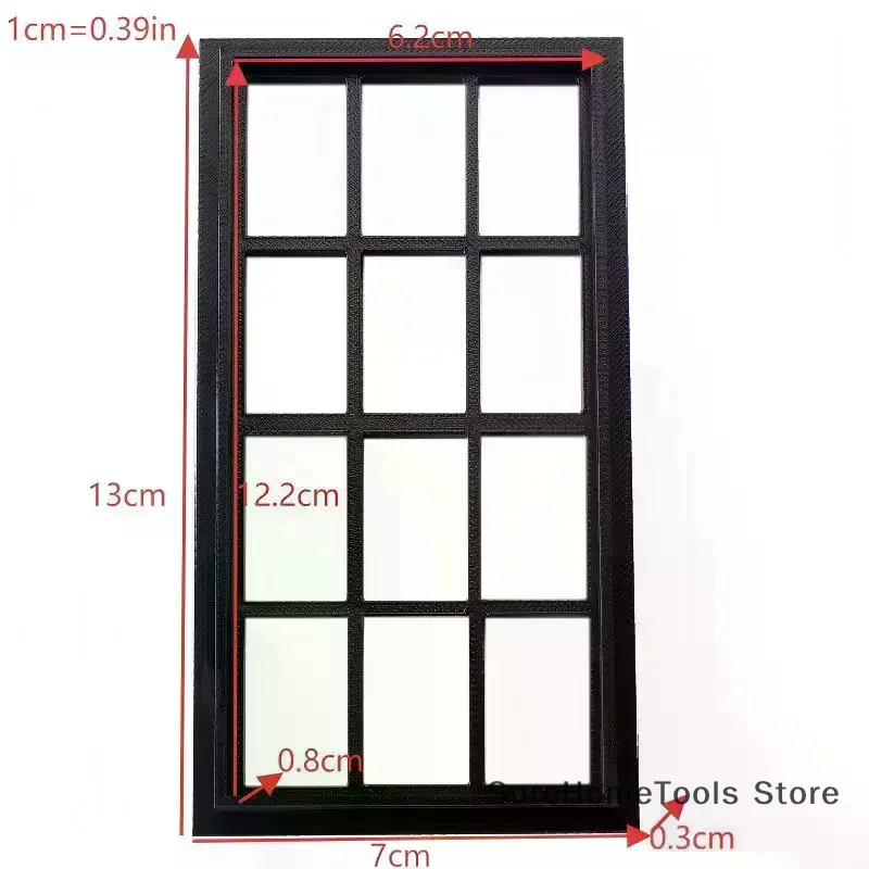 1/12 Dollhouse Simulation Wood Window Frame Model Dollhouse Furniture Decoration Dolls House Micro Scene Accessories