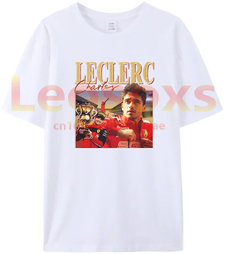 

[TEW] Summer casual f1 race men's Charles Leclerc Leosoxs T-shirt sports pure cotton breathable women's short sleeves