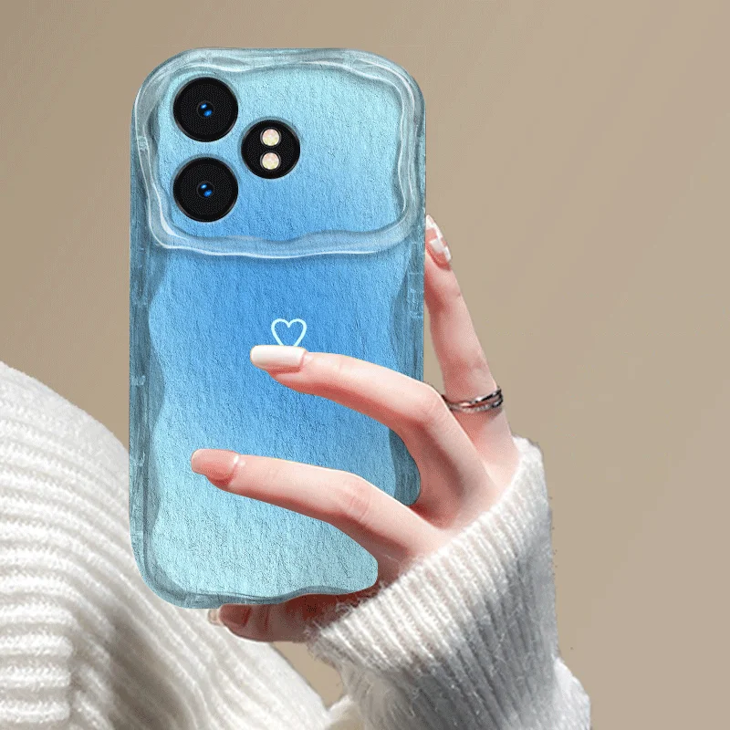 Flexible Transparent TPU Case with Shockproof Loving Heart Pattern - Protective Back Cover s