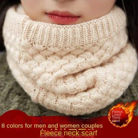 Men Women Winter Knitted Infinity Scarf Polar Fleece Neck Warmer Snood Extreme Warm for Youth Boys Girls