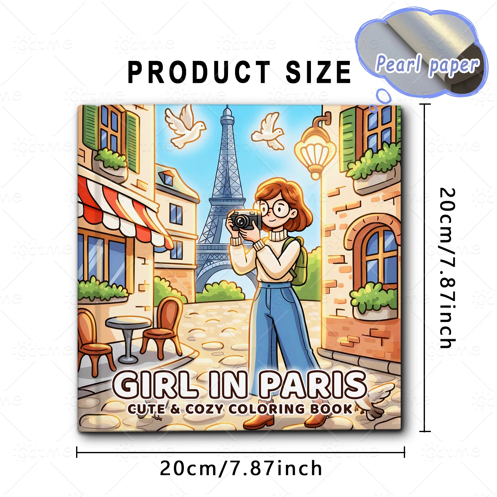 GIRL IN PARIS Libro da colorare con motivi Bold-easy per adulti Simpatico libro da disegno Regalo perfetto per feste e compleanni ﻿