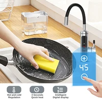 Robinet chauffe-eau instantané 3000 W 360 °   Robinet de cuisine électrique avec affichage de la température LCD, bec flexible pour la cuisine 3