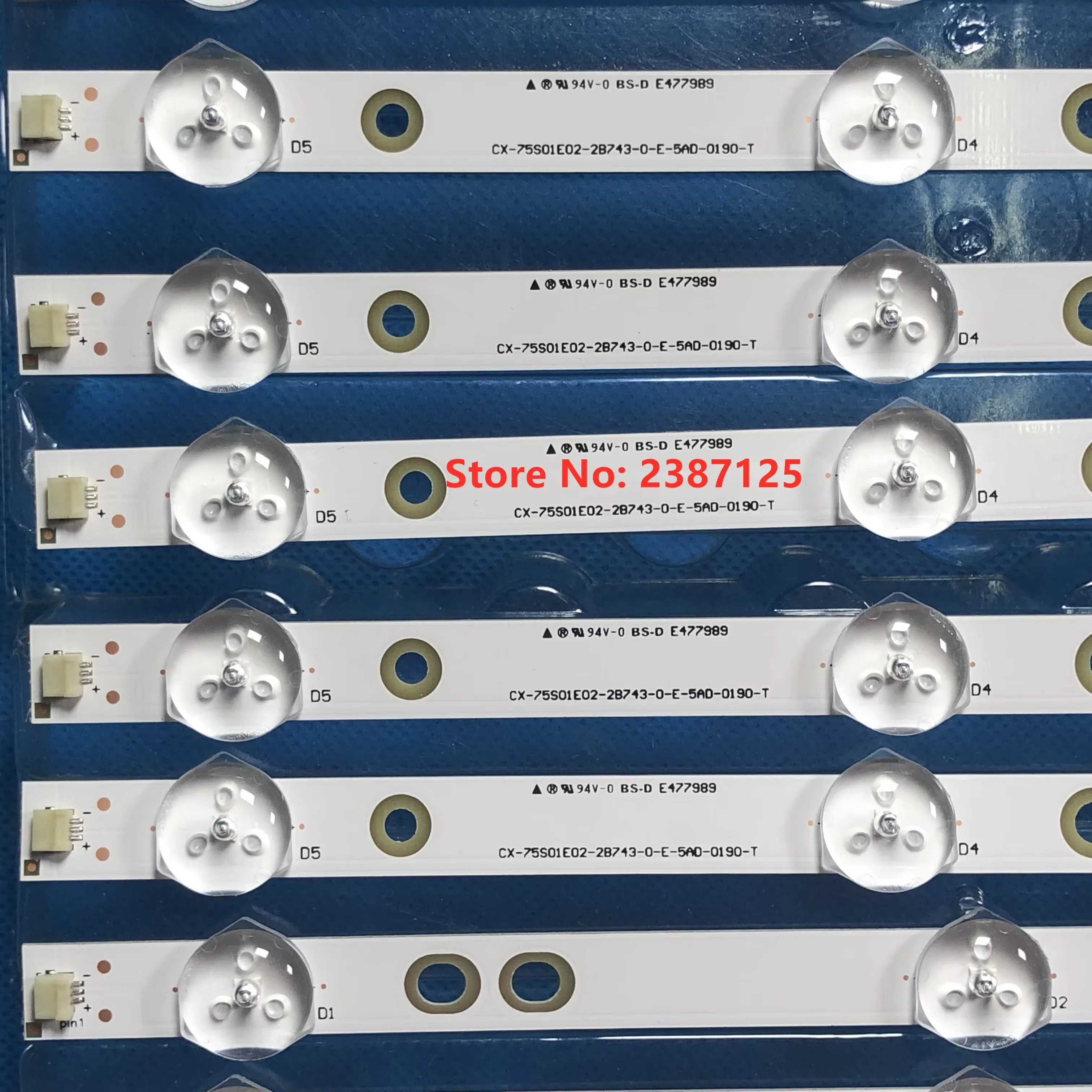 28개 LED 백라이트 스트립 750TV07 750TV08 V1 CX-75S01E02-2B753-0-E-59K-4638-T KDL-75W850C KDL-75W855C KDL-75W857C KDL-75W859C
