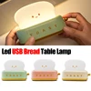 Bread Toast Table Light Toaster Nightlight Creative USB Rechargeable Led Lamp Decor Holiday Baby Bedroom For Birthday Gift 2