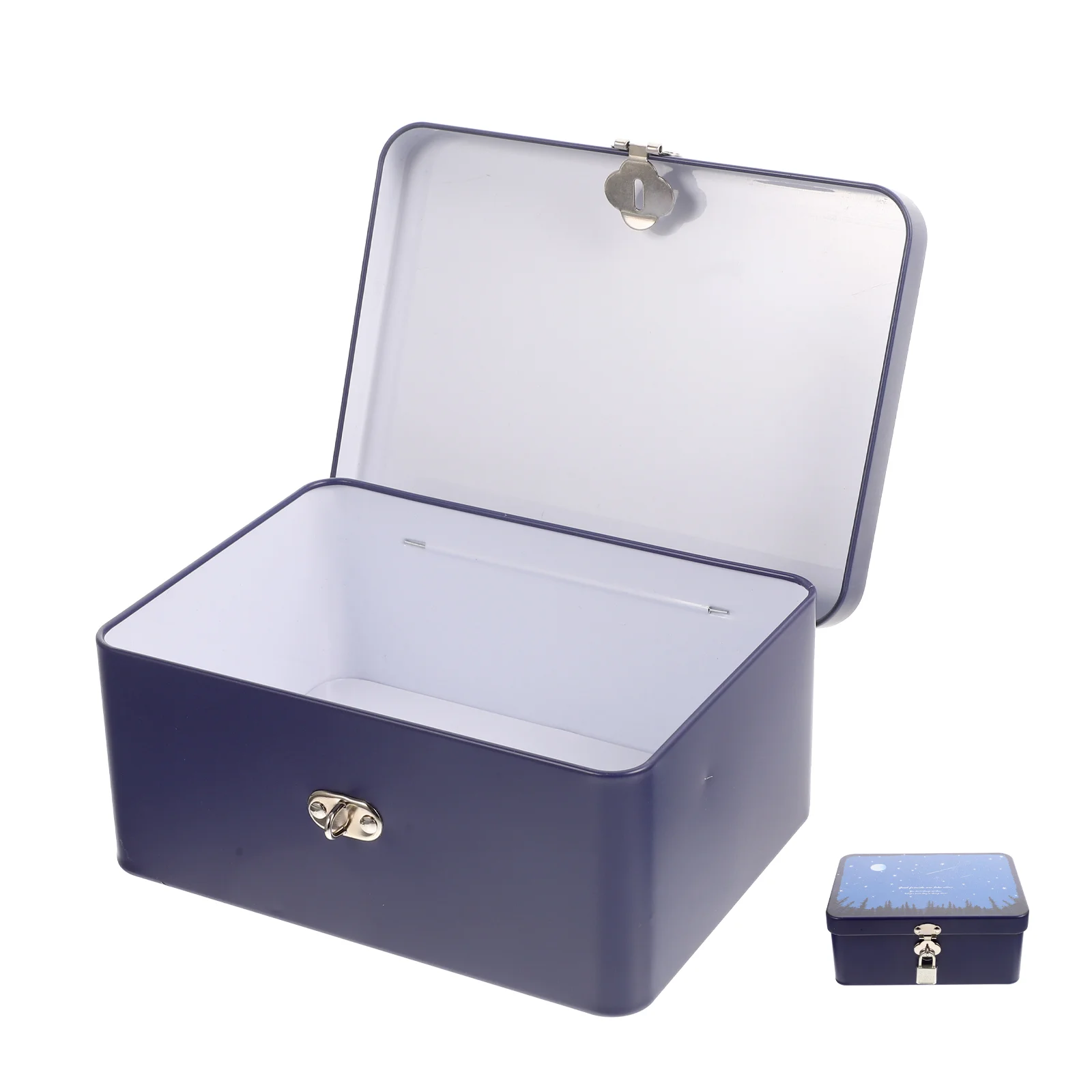 

Tinplate Storage Box Padlock Retro Style Rectangle Tinplate Storage Box Storage Tin Canister