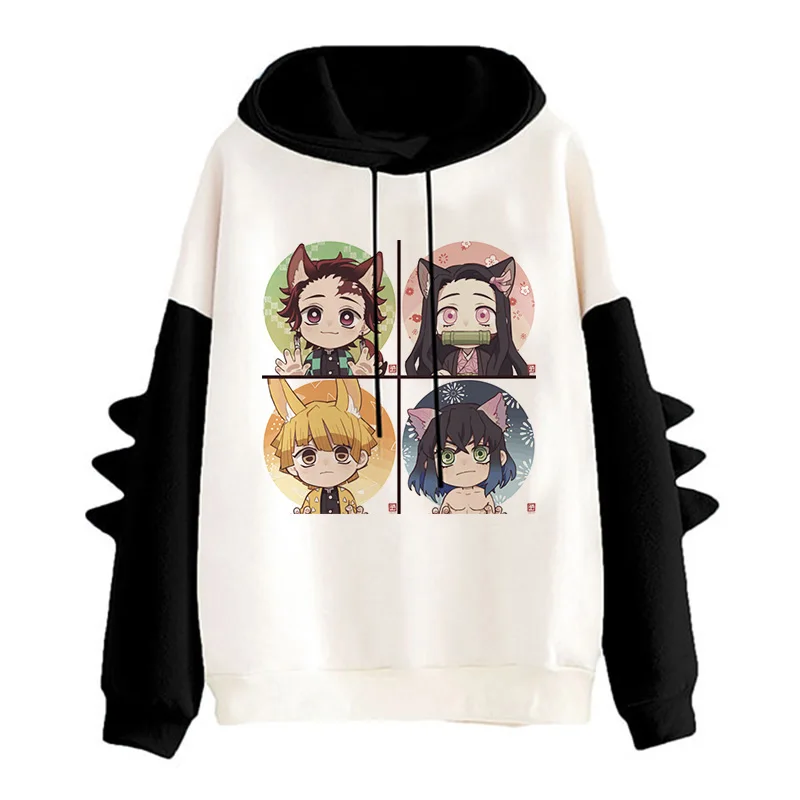 Sweatshirt Japanese Anime Demon Slayer Hoodie Tanjirou Kamado Kimetsu No Yaiba Nezuko Manga Rengoku Sweatshirts