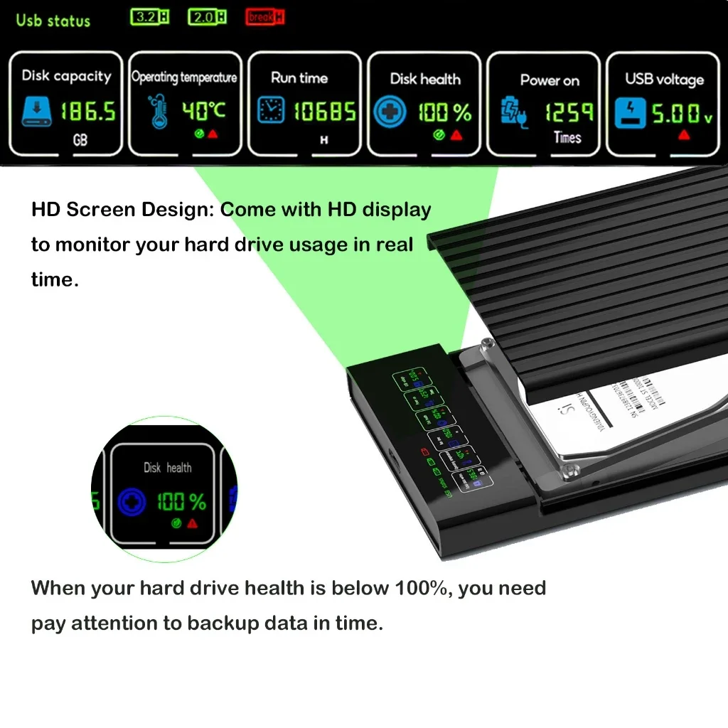 2.5-Inch SATA to USB 3.1 Portable HDD/SSD Enclosure - High-Speed 6Gbps Storage Solution