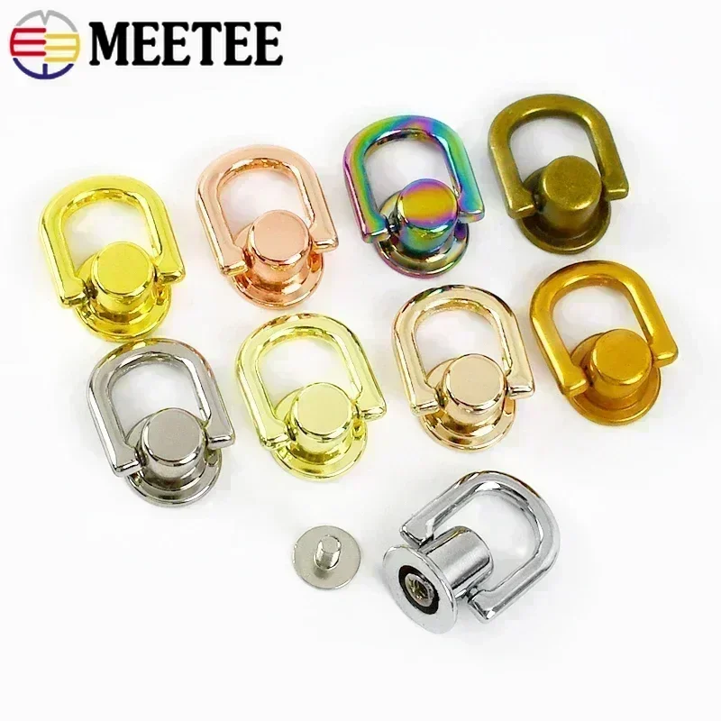 Versatile Metal D-Ring Stud Rivet Buckle for DIY Crafts and Accessories