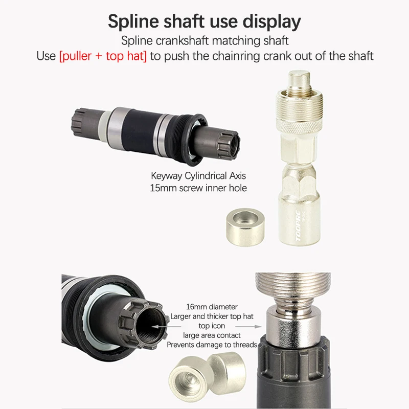 실용적인 MTB 자전거 크랭크 휠 추출기, 하단 브래킷, 사이클링 크랭크셋 페달 리무버, 수리 도구 실버