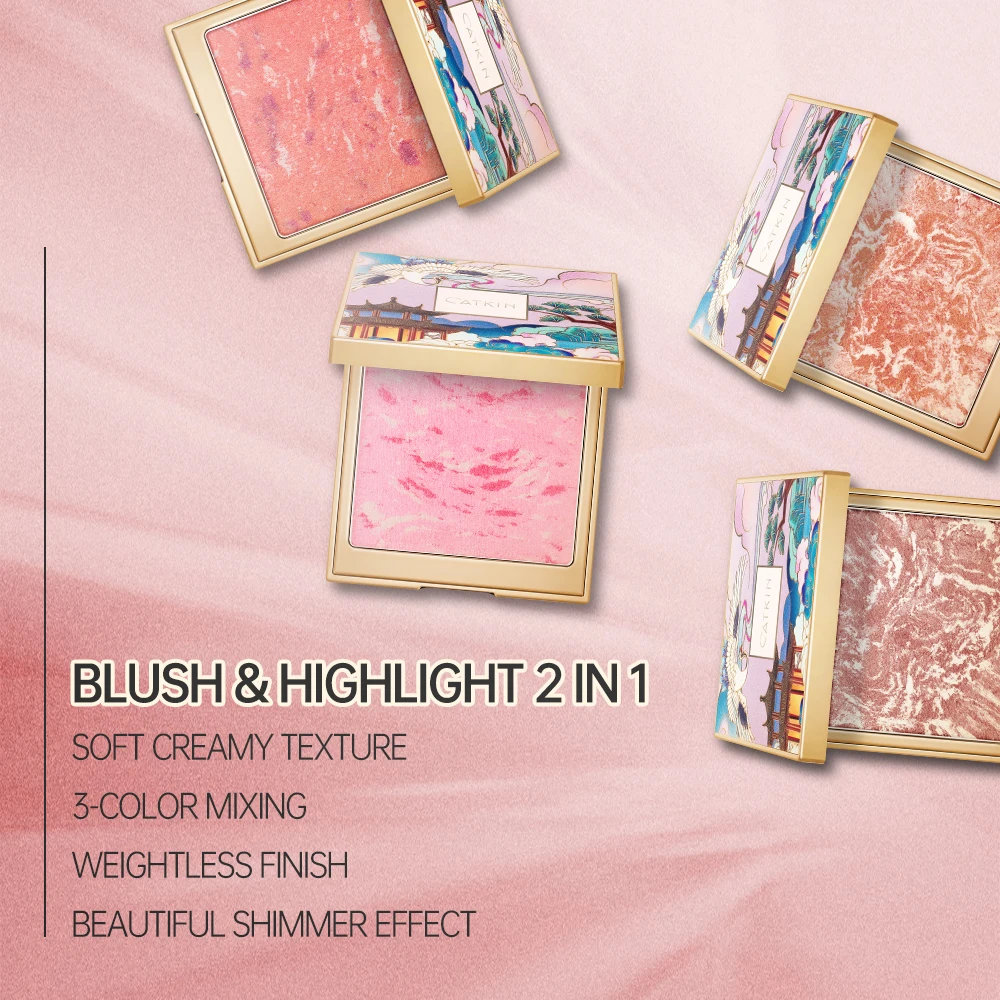 10g CATKIN Rosy Cranes Blush C01 Drunk In Flower Long-lasting Natural Blush Pallete powder blusher blush powder blush plate monochrome blush facial blusher