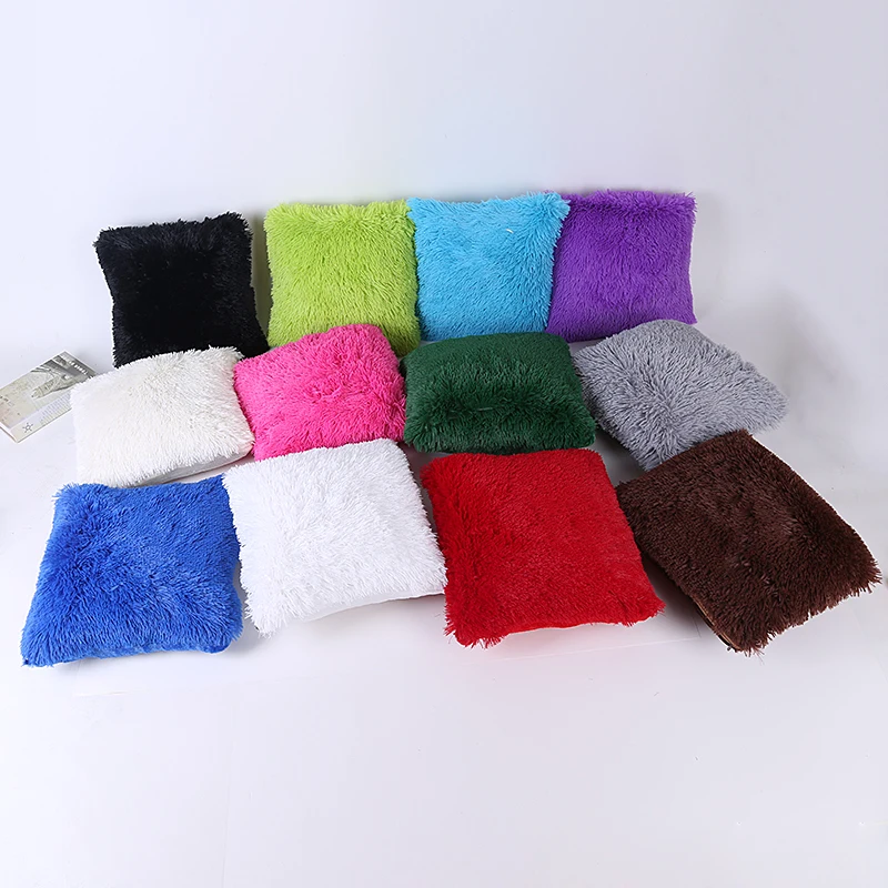 

Soft Fur Cushion Cover Sofa Home Decor Throw Pillow Covers Living Room Decorative Plush Pillowcases 45x45cm Shaggy Fluffy Covers