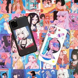 50 Sheets Japanese Retro Vigorous Girl Stickers Cartoon Anime Decals Phone Computer Decoration Waterproof Korean Pegatina 2022