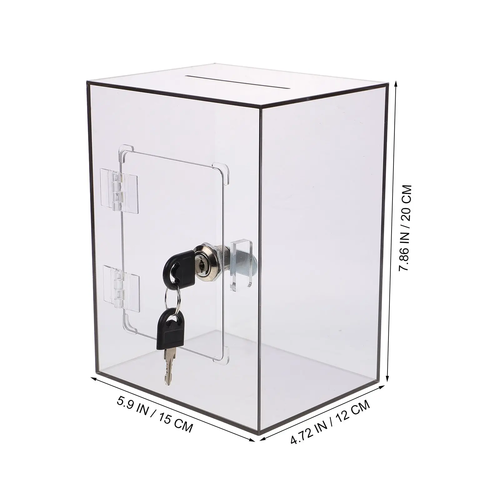 Pumping Tip Box Clear Window Mailbox Letter Post Container Boxes Donation for Fundraising Acrylic Travel 6