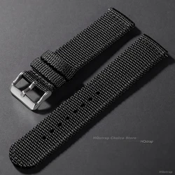 Versatile Quick Release Nylon Canvas Watch Straps - Durable Replacement Bands - 20mm (Black)