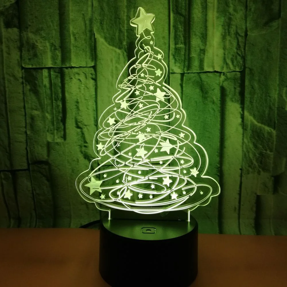 

3D Illusion Night Lamp Christmas Tree RGB Color Changing Novelty Light Touch Sensor/Remote COntroller for Party,Holiday,New Year