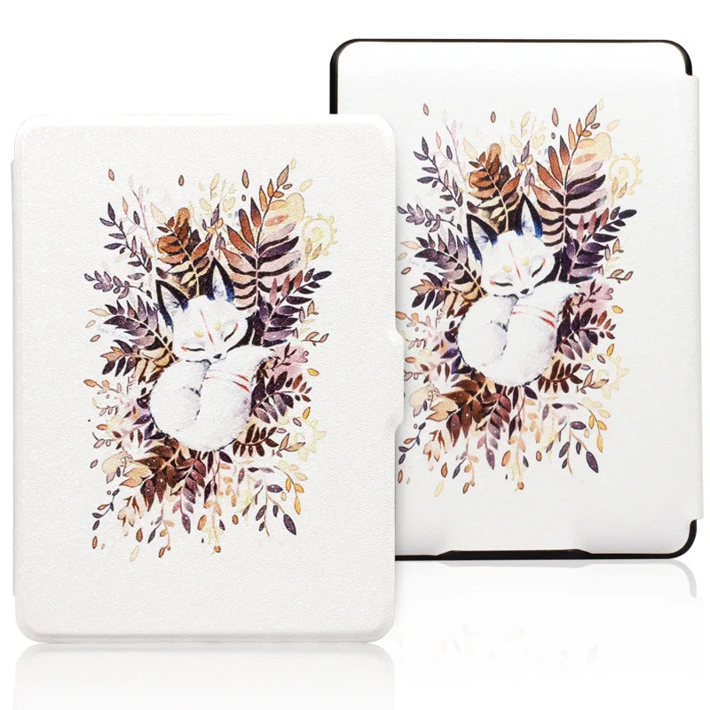 For Kindle Oasis 2/3 Smart Case PU Leather Print Cover for Kindle