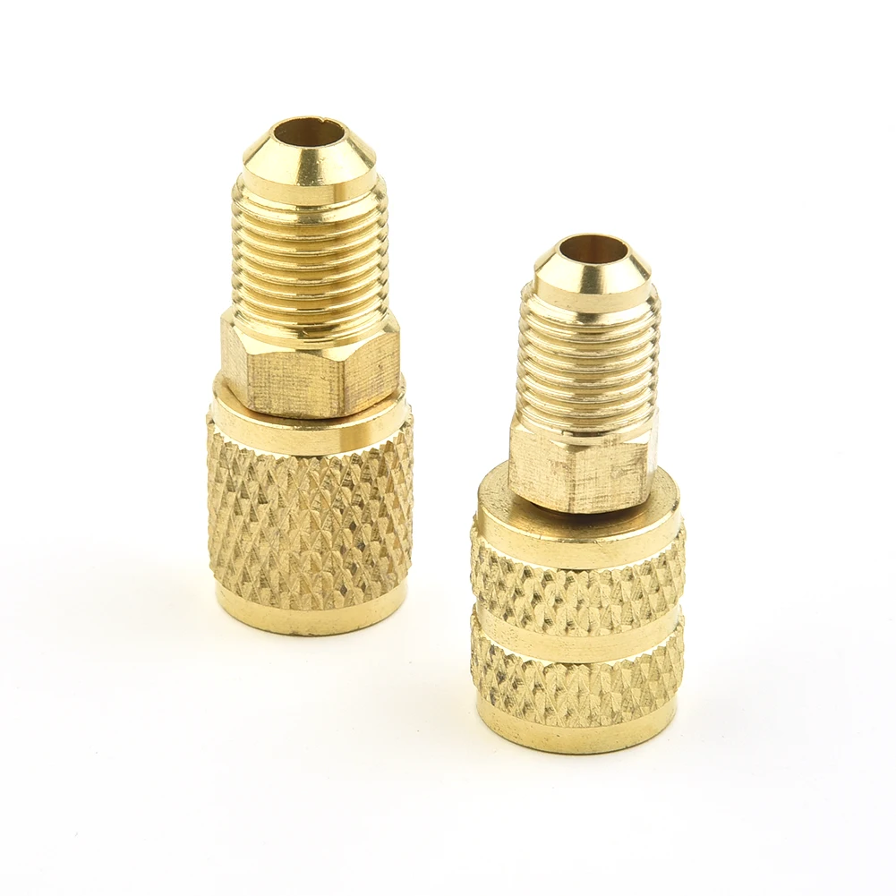 

2 PCS R410a Air Conditioner Refrigeration Charging Adapter 5 16 SAE F Quick Couplers To 1 4 SAE M Flare 5 16 SAE M To 1 4 SAE