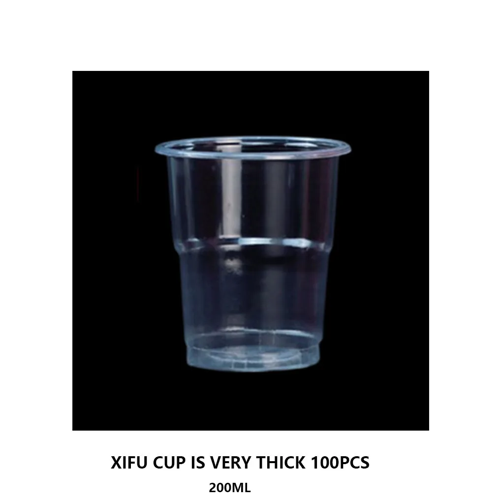 

100Pcs 200mL Cup Plastic Coffee Tea Transparent Disposable 180ML Cups Beer Supplyu Bar Party Drinking Supplies