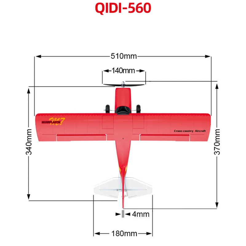 M7 QIDI-560 D RC Airplane 510mm Wingspan One-Key Stunt with 6-Axis Gyro Wind Resistant Flight Control RTF Aircraft 5
