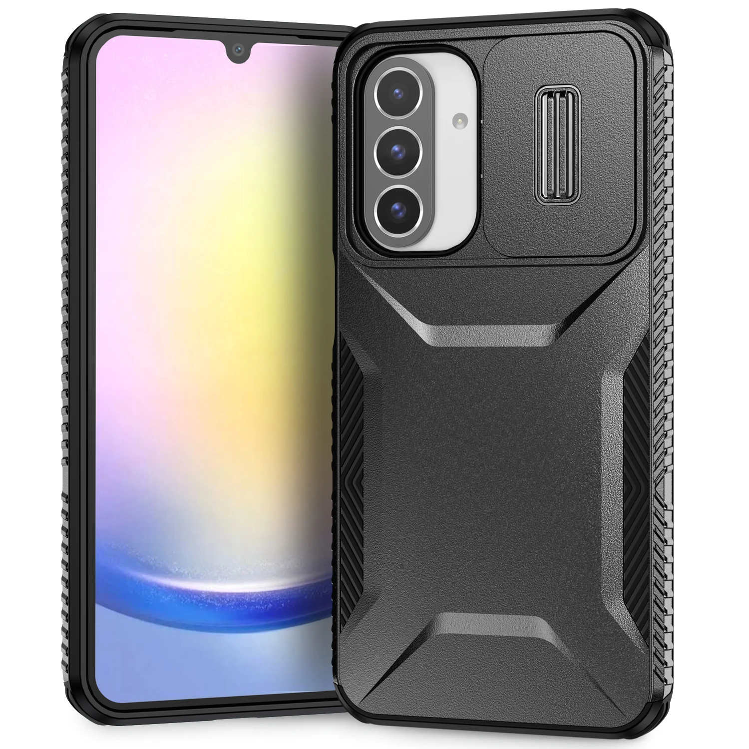 Armor Shockproof Case with Camera Lens Slide Cover