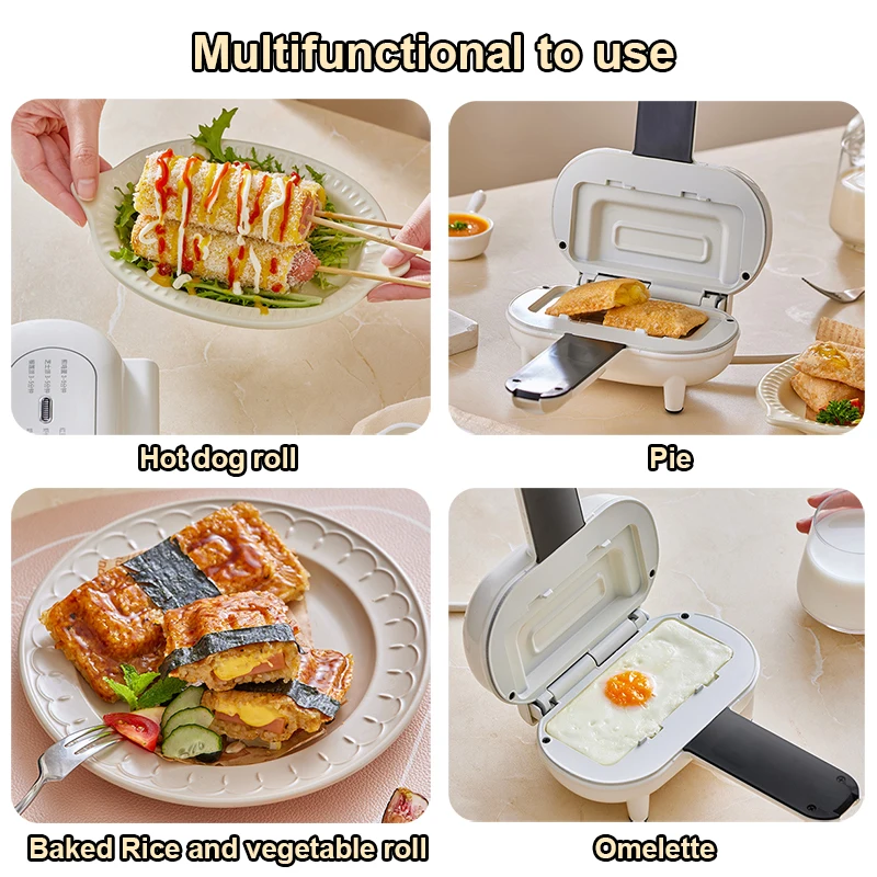 Double-Sided Seal Hot Press Sandwich Maker Taco Burrito Omelets Baking Pan Grill Panini Breakfast Machine Bread Hot Dog Toaster 5