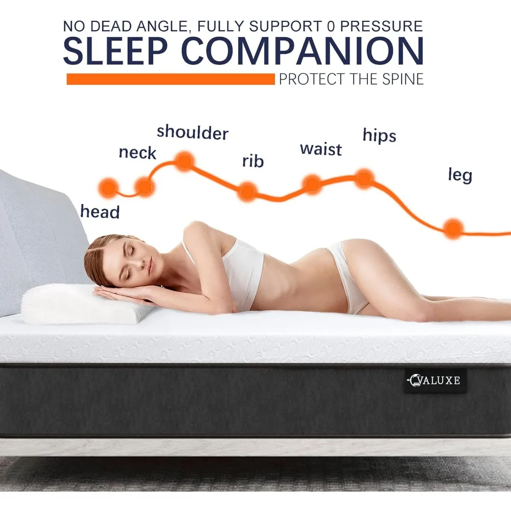 Gel Memory Foam Mattress Topper，Density Cooling Pad Pressure Relief Bed Topper (with Removable & Washable Bamboo Cover)