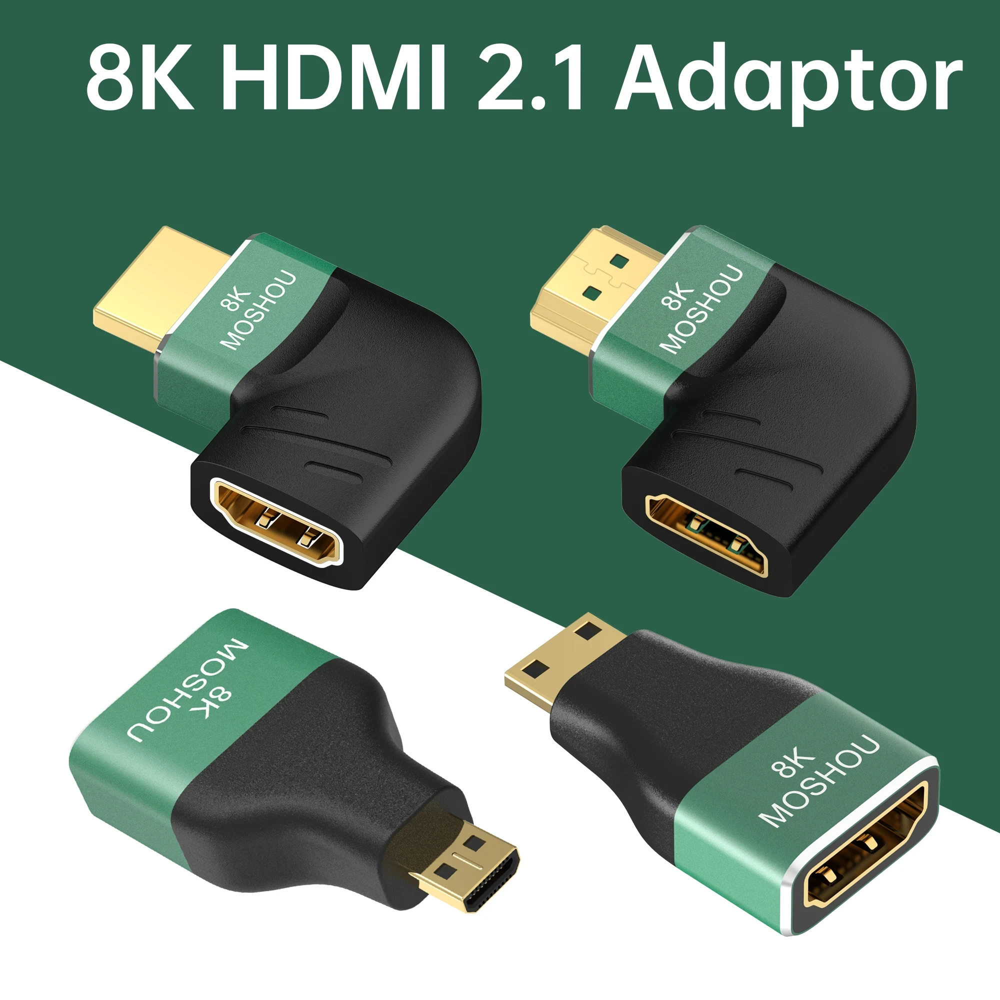 Moshou 8K Hdmi 2.1 Adattatore Connettore Mini Hdmi Micro Hdmi 270 90 Gradi Maschio A Femmina Per Hdtv Ps4 Ps5 Laptop 4K Hdmi Extender