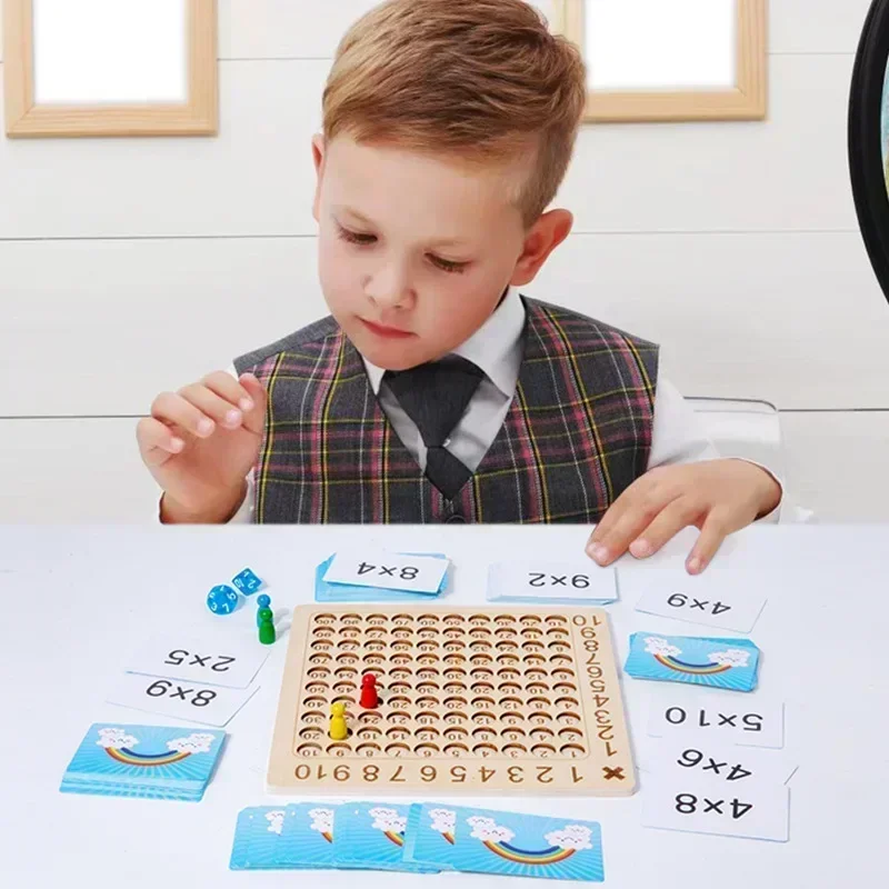 Montessori Multiplication Wooden Board Game Kids Learning Educational Toys 99 Multiplication Table Math Addition Teaching Aids 5