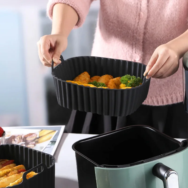 Silicone Air Fryer Mould 17cm Non-Stick Bakeware Compatible with 4-5L Airfryers for Philips HD9200 / HD9252 / HD9255 air fryer accessories,air fryer silicone tray,air fryer mold