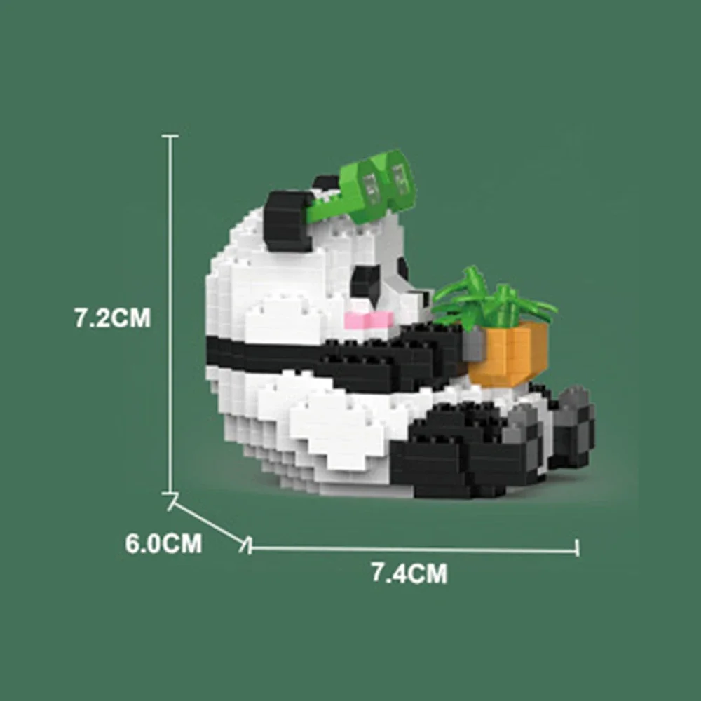 Cute Chinese Panda Building Blocks Sets DIY Educational Assembly Toys Bricks Mini Animals Model MOC Kids Christmas Birthday Gift 5