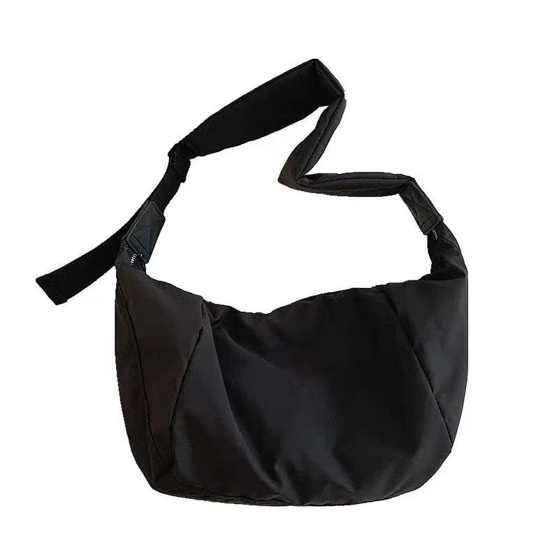 New Women Shoulder Bags Large Capacity Versatile Crossbody Dumplings Student Shopping Leisure Nylon Crescent Bag