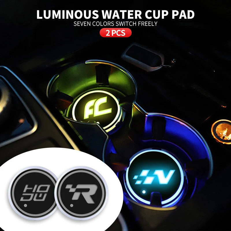 Portabicchieri Per Auto A Led Universale Colorato Tappetino Luminoso Rgb Per Seat Leon Cupra Mk1 Mk2 Ibiza 6J 6F 1P 5F Fr Altea Accessori