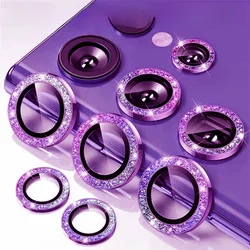 Sparkling Diamond Camera Lens Protector with Metal Ring and Tempered Glass Cover - Galaxy S26 Ultra (PURPLE)