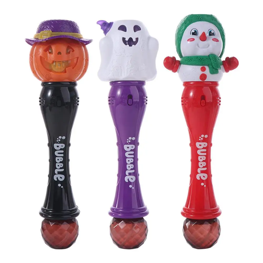 Kids Toys Creative Pumpkin Bubble Machine Halloween Light Up Bubble Maker Machine Bubble Wand Funny Soap Water Launcher Party